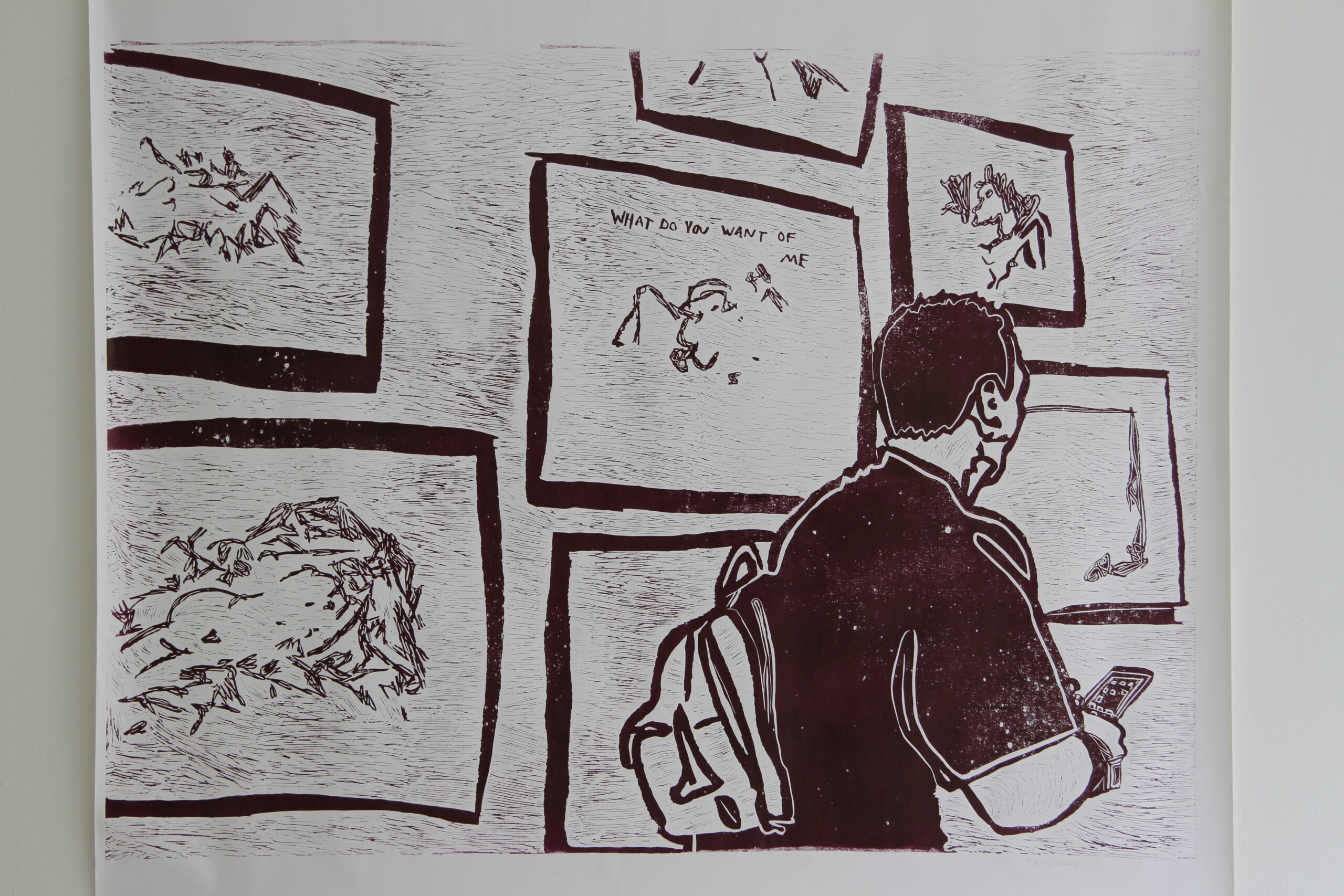 Art Basel linoleum print series